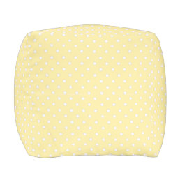 Pastel Yellow Polka Dot Pattern Pouf