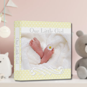 Pastel Yellow Polka-Dots•Babies Feet•Custom• Binder