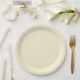 Pastel Yellow Polkadot Baby Shower Paper Plates