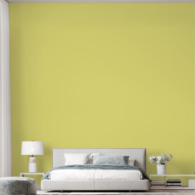 Pastel Yellow Simple Elegant Wallpaper (Bedroom)