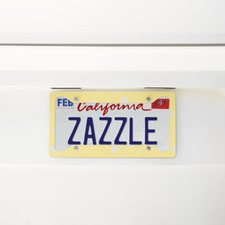 Pastel Yellow Simple Flower Pattern Cute Floral Ar License Plate Frame
