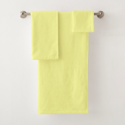 Pastel Yellow Solid Color Bath Towel Set