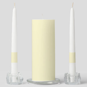 Pastel Yellow Solid Color Classic Elegant Unity Candle Set