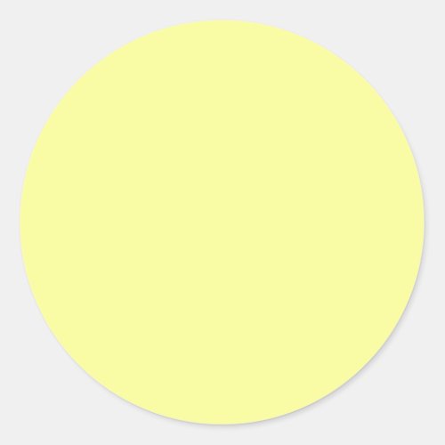 Pastel Yellow Solid Color Classic Round Sticker