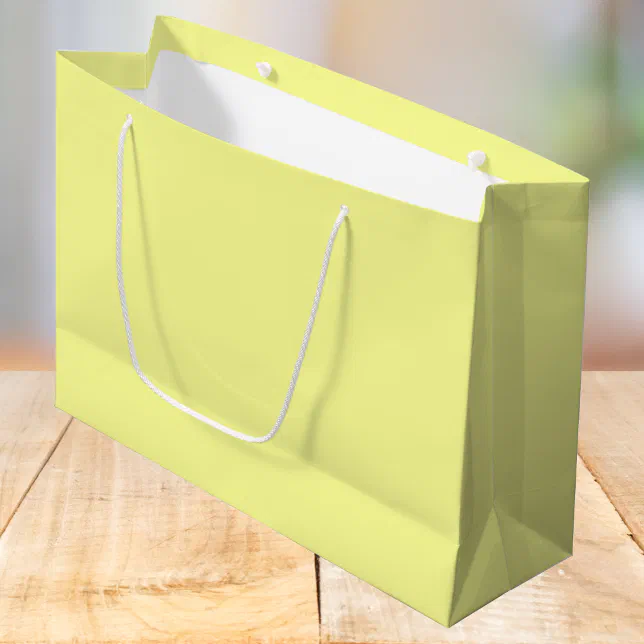 Pastel Yellow Solid Color Large Gift Bag | Zazzle