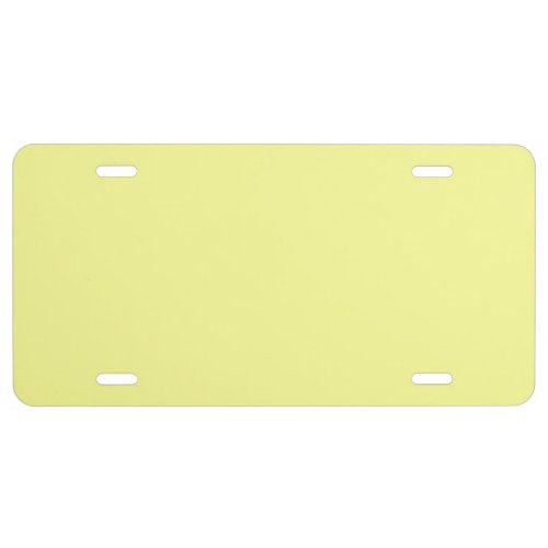 Pastel Yellow Solid Color License Plate