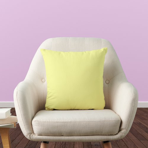 Pastel Yellow Solid Color Throw Pillow