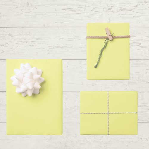 Pastel Yellow Solid Color Wrapping Paper Sheets