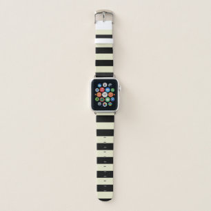Pastel Yellow Stripes on Custom Color Apple Watch Band