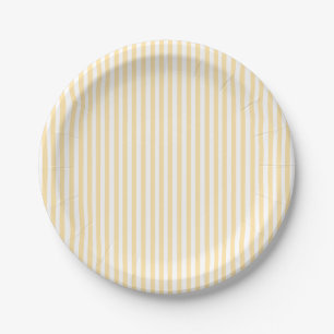 Pastel Yellow Stripes Paper Plates