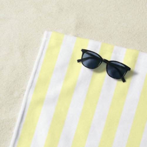 Pastel Yellow Stripes Solid Color Summer  Beach Towel