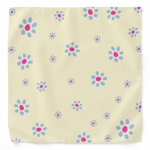 Pastel Yellow Tiny Flowers Floral Pattern Design Bandana