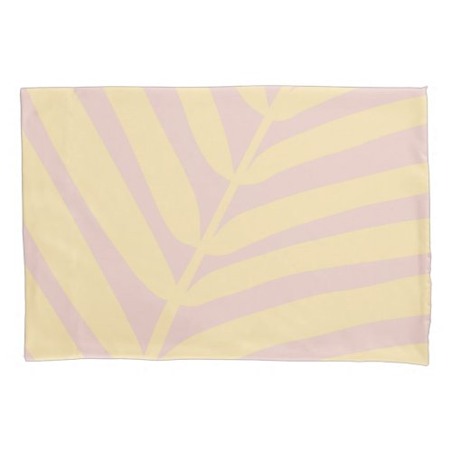 Pastel Yellow Tropical Palm Leaf Pillow Case