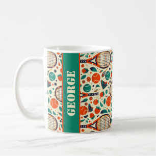 Pastel Yellow 🎾Vintage Tennis Delight🎾 Coffee Mug