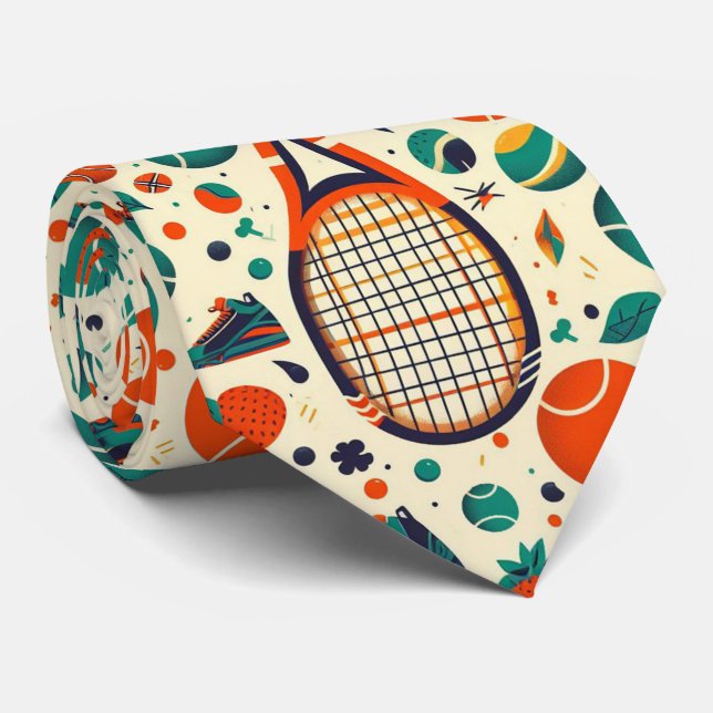 Pastel Yellow 🎾Vintage Tennis Delight🎾 Neck Tie (Rolled)