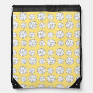 Pastel Yellow volleyball pattern Drawstring Bag