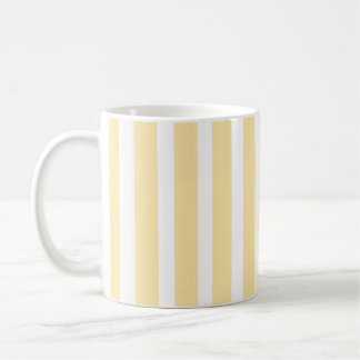 Pastel Yellow & White Vertical Stripe Coffee Mug
