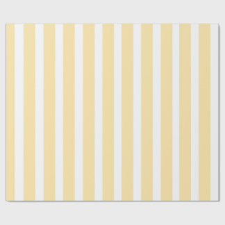 Pastel Yellow & White Vertical Stripe Wrapping Paper