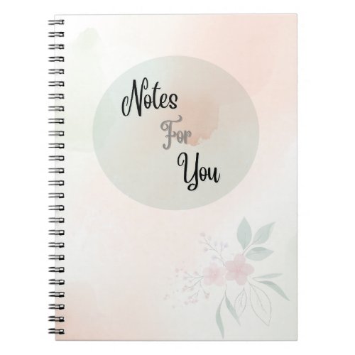 Pastel Yellowish "Notes For You" Spiral Notebook