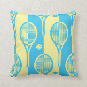 Pastel (ying yang) tennis rackets throw pillow