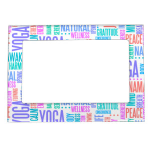 Pastel Yoga Word Cloud Elegant Pattern Magnetic Picture Frame