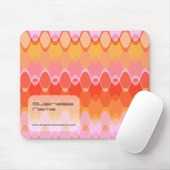 Pastel Zig Zag Waves Hot Pink Abstract Art Pattern Mouse Pad (With Mouse)