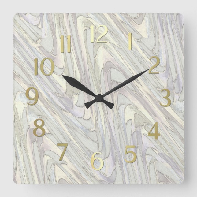 Pastel ZigZag Pattern Square Wall Clock (Front)