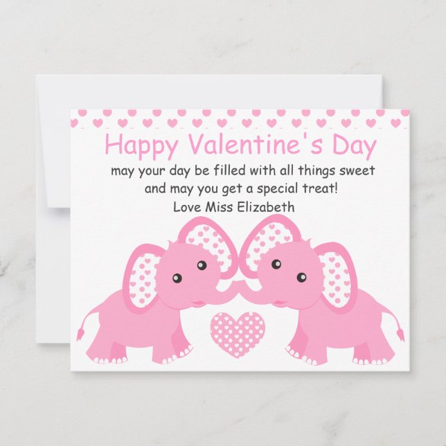 Pastelephants in Pink! Holiday Card (Front)