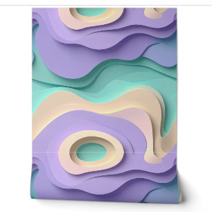 PastelFlow Abstract Wave Peel and Stick Wallpaper