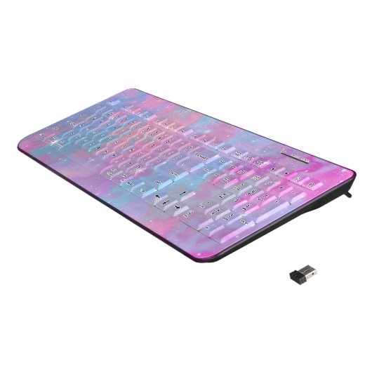 Pastelgoth Pastel Pink Colorful Kawaii Wireless Keyboard (Angled)