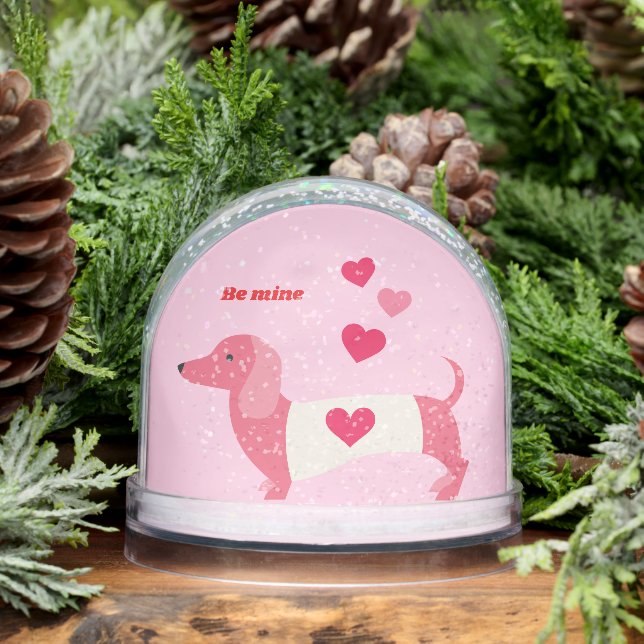 PastelHeart  Dachshund Valentine  Snow Globe (Winter)