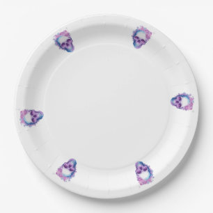 Pastelloween Skulls Paper Plates