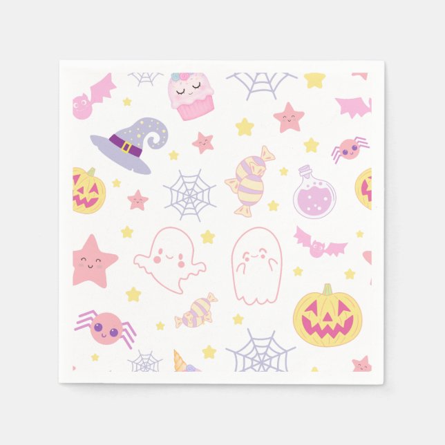 Pasteloween Cute Halloween Paper Napkins (Front)