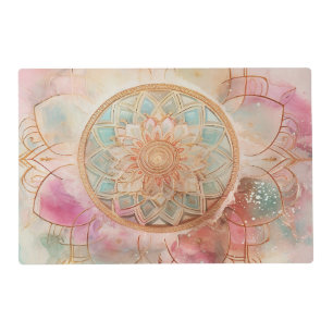 *~* Pastels AP2 SACRED Mandala laminated placemat