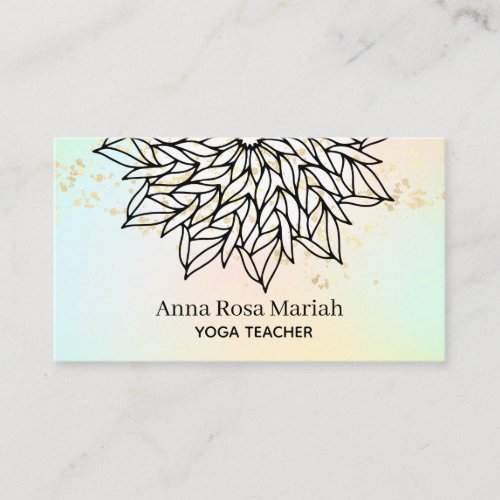 Pastels Blush Mandala Glitter Spiritual Yoga Business Card