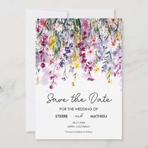 Pastels Custom Wildflowers  Save The Date