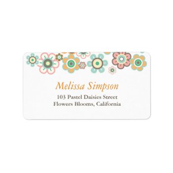 Pastels Daisies Flowers Blooms Baby Address Labels by fatfatin_design at Zazzle