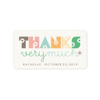 Pastels Daisy Blooms Baby Shower Thank You Labels by fatfatin_design at Zazzle