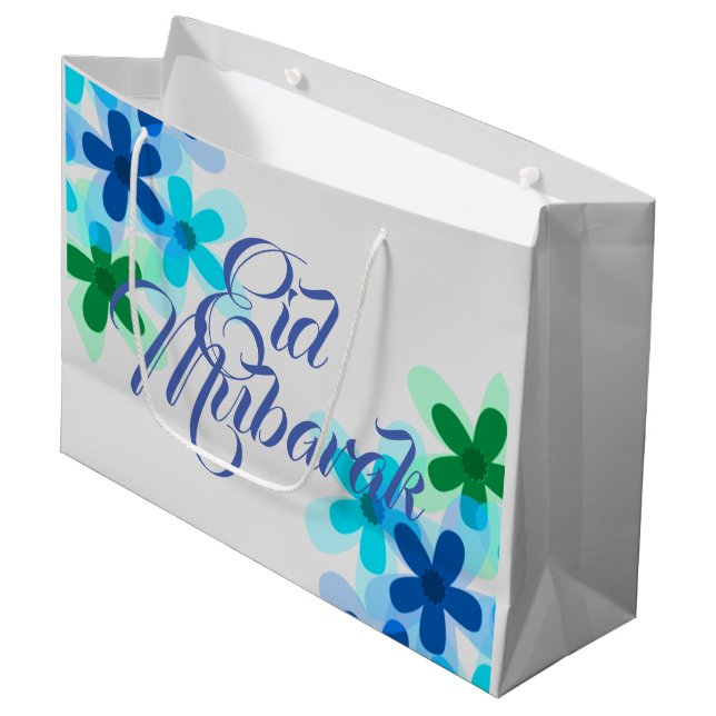 Pastels floral Eid Mubarak gift bag (Front Angled)