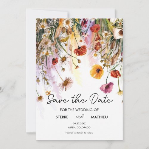 Pastels Flowers Wildflowers Save The Date