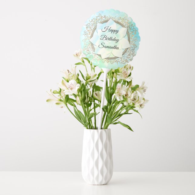  Pastels Lotus Flower Personalized Birthday Balloon (Vase)