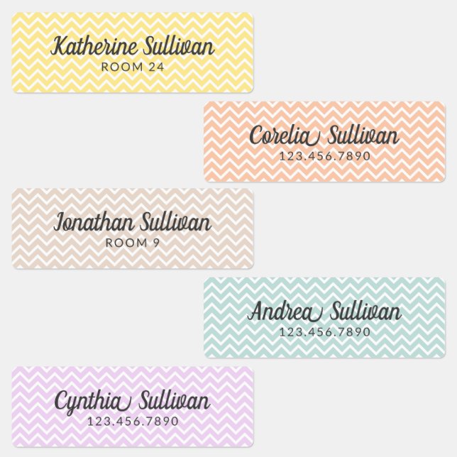 Pastels Medium Waterproof Adhesive Kids' Labels (Group)