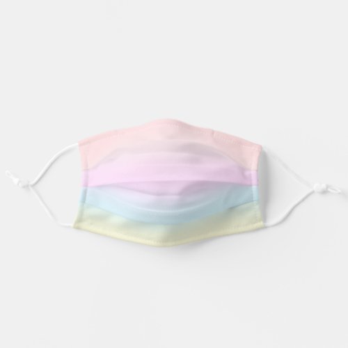 Pastels Pink Blue Ombr Stripes Skinny Adult Cloth Face Mask