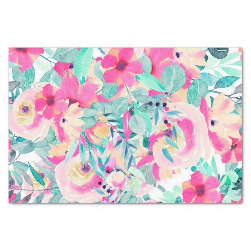 Pastels Pinks Floral Flowers Decoupage Tissue Paper