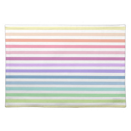 Pastels Rainbow Stripes Easter Spring Cloth Placemat