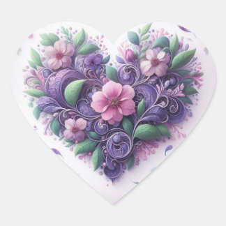 Pastels Scrolly Heart Sticker