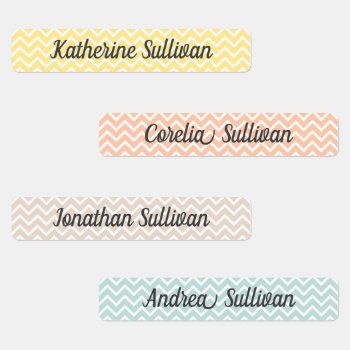 Pastels Skinny Waterproof Adhesive Kids' Labels by mistyqe at Zazzle
