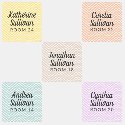 Pastels Small Square Waterproof Adhesive Kids Labels