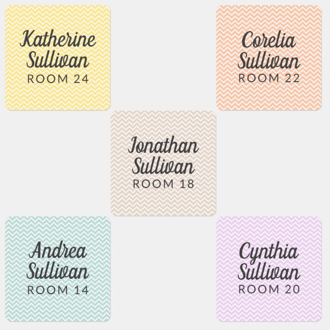 Pastels Small Square Waterproof Adhesive Kids' Labels (Group)