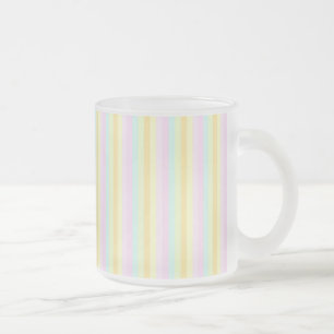 Pastels Vertical Stripes Frosted Glass Coffee Mug